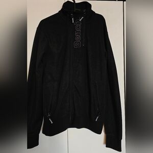 Bench Black Full-Zip Knit Jacket with High Collar